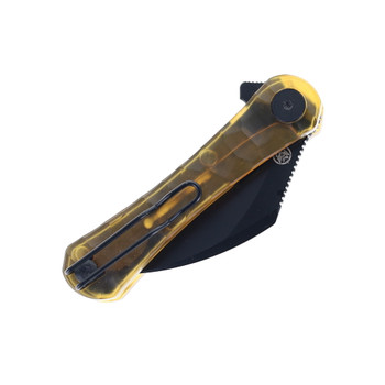 Discontinued Shieldon Scythe Folding Knife PEI Handle 154CM Black Blade DC01G Discontinued Shieldon Scythe Folding Knife PEI Handle 154CM Black Blade DC01G