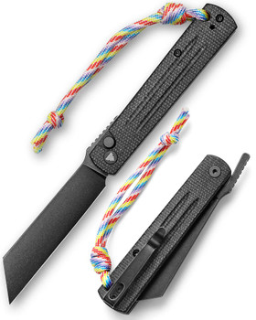 Trivisa Folding Knife Black Micarta Handle 10Cr15CoMoV Higonokami