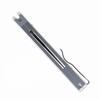 Pro Tech Knives Godson Automatic Knife Silver Crosscut Carbon Fiber 20CV Blade Pearl Button 7210-SILVER