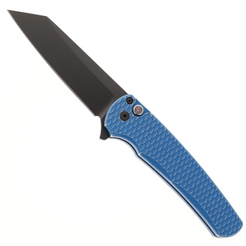 Pro-Tech Malibu Folding Knife Blue Dragon Scale Handle DLC Magnacut Reverse Tanto Plain Edge