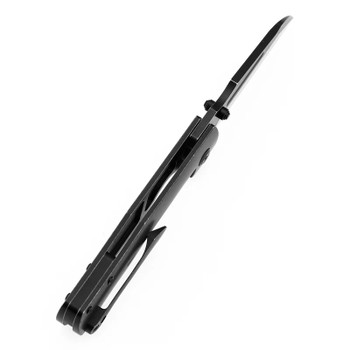 Kansept Dreadnaught Folding Knife Blackwash Titanium Handle S35VN Cleaver Plain Blackwash Blade K1082A2