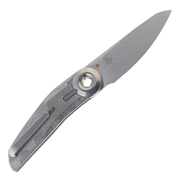 Reate VK-Tron Folding Knife  Crystalized Gray Titanium Handle Hand rubbed  M390 Blade Reate VK-Tron Folding Knife  Crystalized Gray Titanium Handle Hand rubbed  M390 Blade
