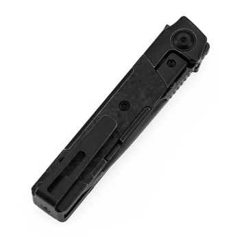 Kansept Kitpu Folding Knife Blackwash Titanium/Shred Carbon Fiber Handle 20CV Plain Edge Satin Finish K2123A4