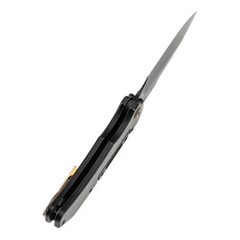 Kansept Hazard Folding Knife Blackwash Titanium Handle S35VN Drop Point Plain Edge Blackwash Finish K1104H3