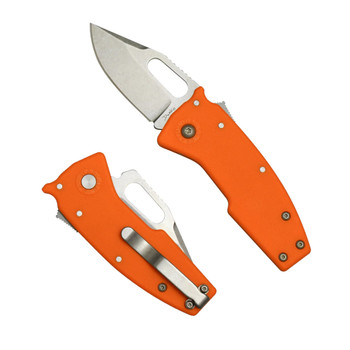 Demko Nano Shark Folding Knife Orange GRN Handle Stonewashed Clip