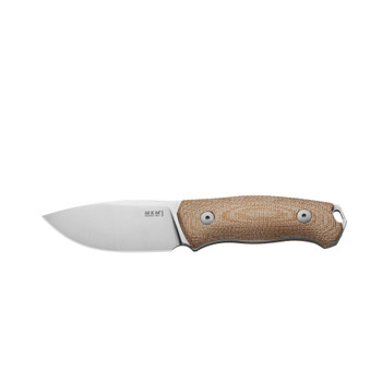 MKM Small Lov Fixed Blade Knife Natural Canvas Micarta Handle M390