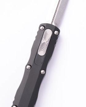 Microtech Dirac OTF Automatic Knife Black Aluminum Handle Dagger Stonewashed Standard M390 Blade 225-1T