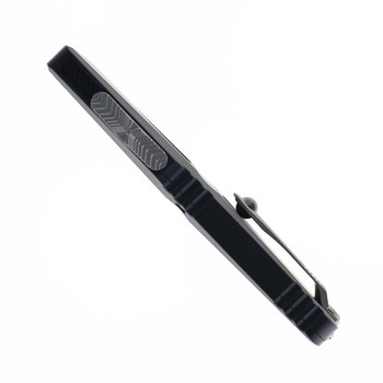 Microtech Combat Troodon Gen III OTF Automatic Knife Black  Aluminum Handle Tanto Stonewashed Standard M390 Blade 1144-10