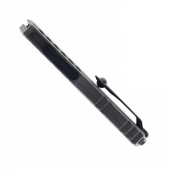 Microtech Cypher II OTF Automatic Knife Natural Clear Handle Black Dagger Standard 1242-1NC