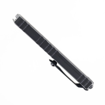 Microtech Cypher II OTF Automatic Knife Natural Clear Handle Black Dagger Standard 1242-1NC