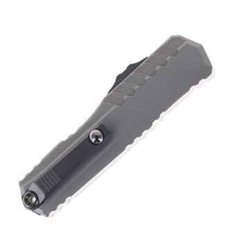 Microtech Cypher II OTF Automatic Knife Natural Clear Handle Black Dagger Standard 1242-1NC