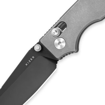 Kizer Original 2 Folding Knife Silver Titanium Handle S45VN Sheepsfoot Plain Black Blade Ki3605.2SA1 Kizer Original 2 Folding Knife Silver Titanium Handle S45VN Sheepsfoot Plain Black Blade Ki3605.2SA1