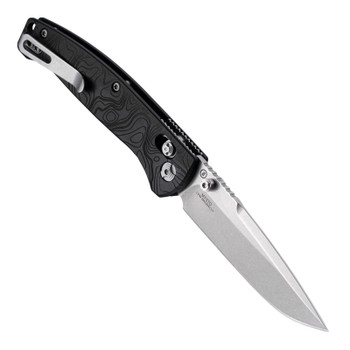 Hogue Mysto Folding Knife Black Diamond Richlite Handle Magnacut Clip Point Plain Edge 24457
