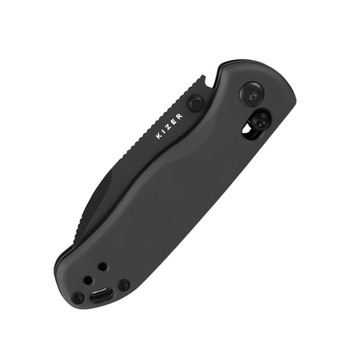 (Stripped Screw) Open Box/Returned Kizer Drop Bear 2 Folding Knife Gray Aluminum Handle Nitro-V Drop Point Plain Gray Blade V3619.2KD2