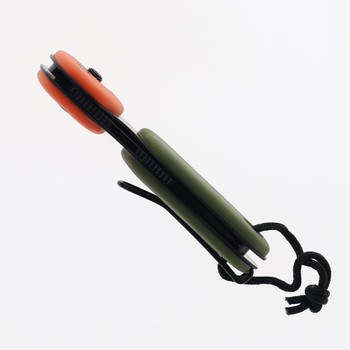 James Brand Knives Folding Knife Orange/Green/Black Polypropylene Handle Serrated Black-Oxide Blade KN118197-01