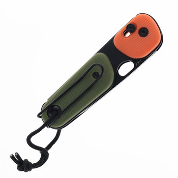 James Brand Knives Folding Knife Orange/Green/Black Polypropylene Handle Serrated Black-Oxide Blade KN118197-01
