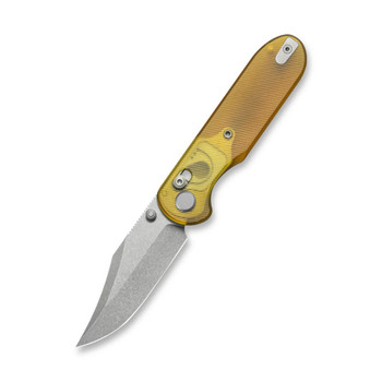 Geo Ethereal Cutter Folding Knife Ultem Handle M390 Clip Point Plain Edge Stonewash Finish GEO2401E