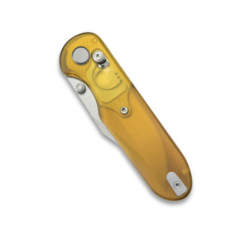 Geo Ethereal Cutter Folding Knife Ultem Handle M390 Clip Point Plain Edge Stonewash Finish GEO2401E