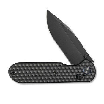 Geo Ethereal Cutter Folding Knife Black Titanium Handle M390 Drop Point Plain Edge Black DLC Finish GEO2402D