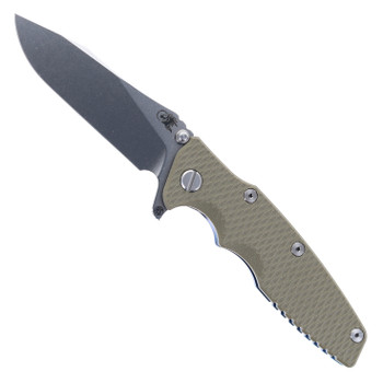 Hinderer Eklipse Skinny Slicer 3.5" Folding Knife Stonewashed Magnacut Blade OD Green G10 Handle Blue Stonewashed Titanium