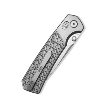 Geo Blaze Folding Knife Gray Titanium Handle M390 Tanto Point Plain Edge Stonewash Finish GEO2503A