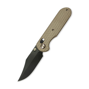 Geo Ethereal Cutter Folding Knife Bronze Titanium Handle M390 Clip Point Plain Edge Blackwash Finish GEO2401B