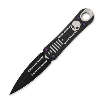 Halloween Limited Edition Kizer Hidden Agenda Fixed Blade Knife Skeleton Aluminum & G10 Handle AEB-L Dagger Black PVD 1083HW1