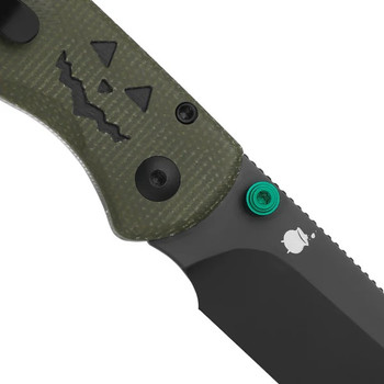 Halloween Limited Edition Kizer Drop Bear 2 Folding Knife Green/Black Acrylic/Micarta Handle Nitro-V Drop Point Plain Black PVD Finish V3619.2CDHW1