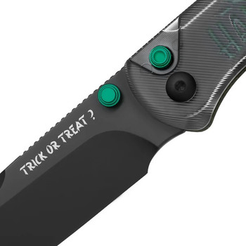 Halloween Limited Edition Kizer Drop Bear 2 Folding Knife Green/Black Acrylic/Micarta Handle Nitro-V Drop Point Plain Black PVD Finish V3619.2CDHW1