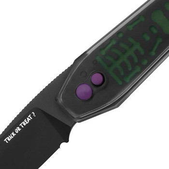 Halloween Limited Edition Kizer Tomb Folding Knife Black/Green Handle Nitro-V Black PVD Blade V3692HW1