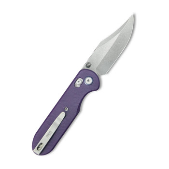 Geo Ethereal Cutter Folding Knife Purple G10 Handle M390 Clip Point Plain Edge Stonewash Finish GEO2401L