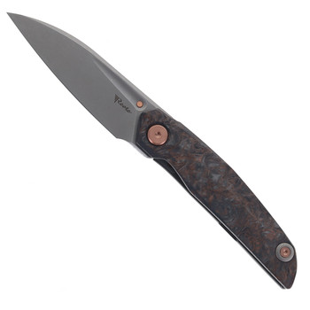 Reate Knives VK-Anub Folding Knife Fat Carbon Dark Matter & Titanium Handle Darkwash Elmax Blade