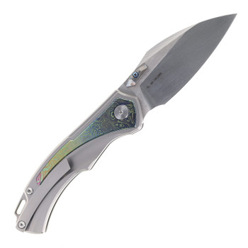 SixLeaf Folding Knife Color Titanium Handle 14C28N Plain Edge SL-80-Yellow