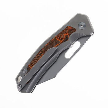 SixLeaf Folding Knife Titanium/Yellow G10 Handle 14C28N Plain Edge SL-78-G10-Yellow