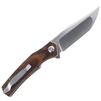 SixLeaf Folding Knife Wood Handle 9Cr13MoV Plain Edge SL-39-Wood