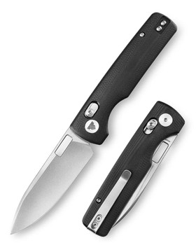Trivisa Crossbar Lock Folding Knife Black G10 Handle 14C28N Drop Point Plain Edge