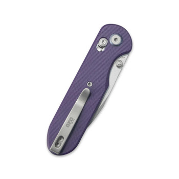 Geo Ethereal Cutter Folding Knife Purple G10 Handle M390 Drop Point Plain Edge Stonewash Finish GEO2402L
