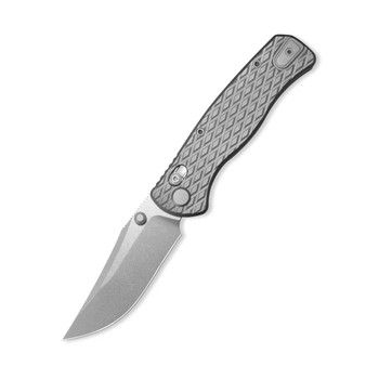 Geo Sharp Shadow Folding Knife Gray Titanium Handle M390 Clip Point Plain Edge Stonewash Finish GEO2504A