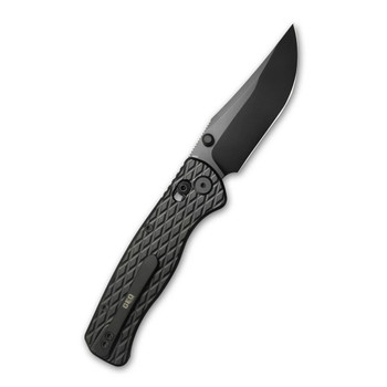 Geo Sharp Shadow Folding Knife Black Titanium Handle M390 Clip Point Plain Black PVD Blade GEO2504B