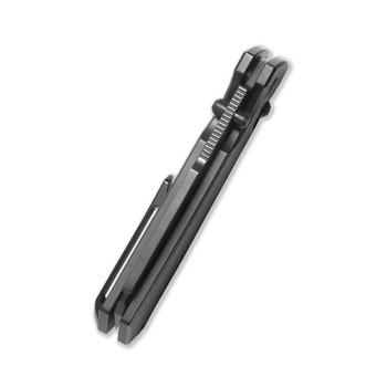 Geo Noxiz Folding Knife Black Titanium Handle M390 Sheepsfoot Plain Edge Black DLC Finish GEO2506C