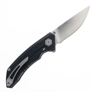 Tuya Hive V3 Folding Knife Black Titanium/Carbon Fiber Handle M390 Plain Edge Satin Finish