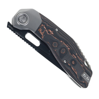 Ketuo Yakuza Folding Knife Copper Foil Carbon Fiber Handle Black M390 Plain Edge Yakuza/B Ketuo Yakuza Folding Knife Copper Foil Carbon Fiber Handle Black M390 Plain Edge Yakuza/B