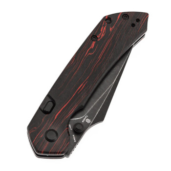 Tenable Fenrir Top Liner Lock Folding Knife Black & Red G-Mascus Blackwashed Nitro-V Blade B1034H2 Tenable Fenrir Top Liner Lock Folding Knife Black & Red G-Mascus Blackwashed Nitro-V Blade B1034H2