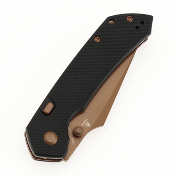 Tenable Fenrir Top Liner Lock Folding Knife Black G10 Rose Gold