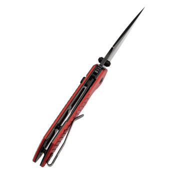Tenable Fenrir Top Liner Lock Folding Knife Red Aluminum Handle Blackwash Nitro-V Blade B1034H10 Tenable Fenrir Top Liner Lock Folding Knife Red Aluminum Handle Blackwash Nitro-V Blade B1034H10