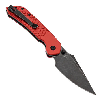 Tenable Fenrir Top Liner Lock Folding Knife Red Aluminum Handle Blackwash Nitro-V Blade B1034H10 Tenable Fenrir Top Liner Lock Folding Knife Red Aluminum Handle Blackwash Nitro-V Blade B1034H10