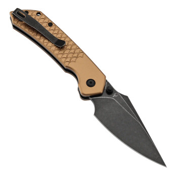 Tenable Fenrir Top Liner Lock Folding Knife Bronze Aluminum Handle Blackwash Nitro-V Blade B1034H11 Tenable Fenrir Top Liner Lock Folding Knife Bronze Aluminum Handle Blackwash Nitro-V Blade B1034H11