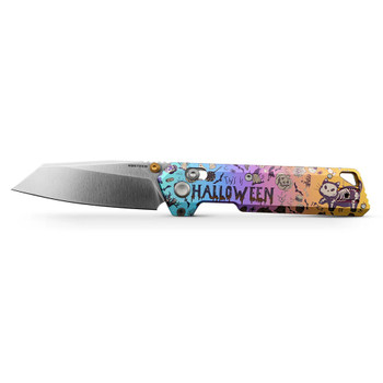 Vosteed Parallel Folding Knife Halloween Spooky Purr Titanium Handle S35VN Reverse Tanto Plain Edge Satin Finish A3517 Vosteed Parallel Folding Knife Halloween Spooky Purr Titanium Handle S35VN Reverse Tanto Plain Edge Satin Finish A3517