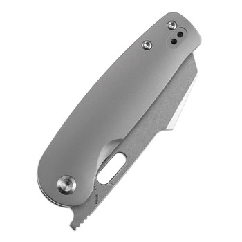 Kansept Orlok Folding Knife Stonewash Titanium Handle S35VN Plain Edge Stonewash Finish K2111A2