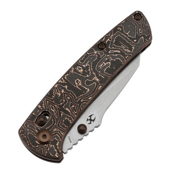 Kansept Main Street Folding Knife Copper Foil Handle S35VN Wharncliffe Plain Edge Stonewash Finish K1015V3